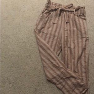 Tie Waist Paper-bag Pants